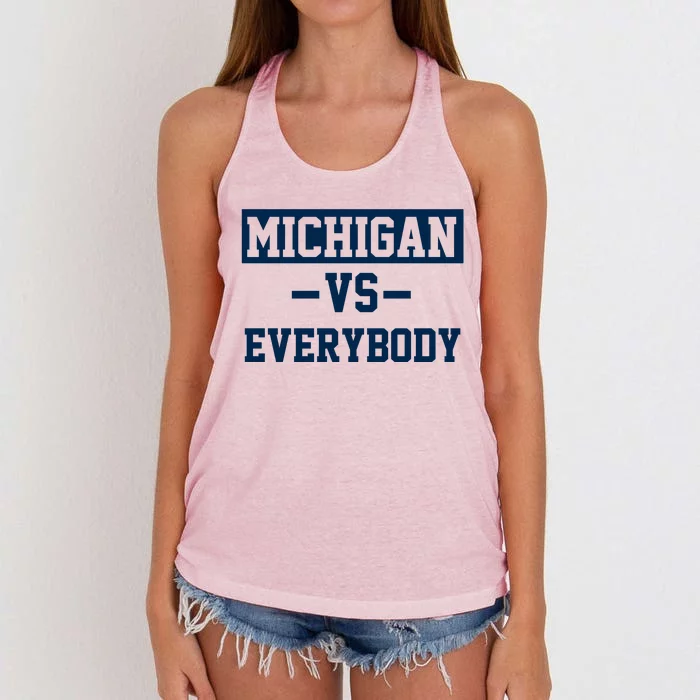 Michigan Vs Everybody Women's Knotted Racerback Tank