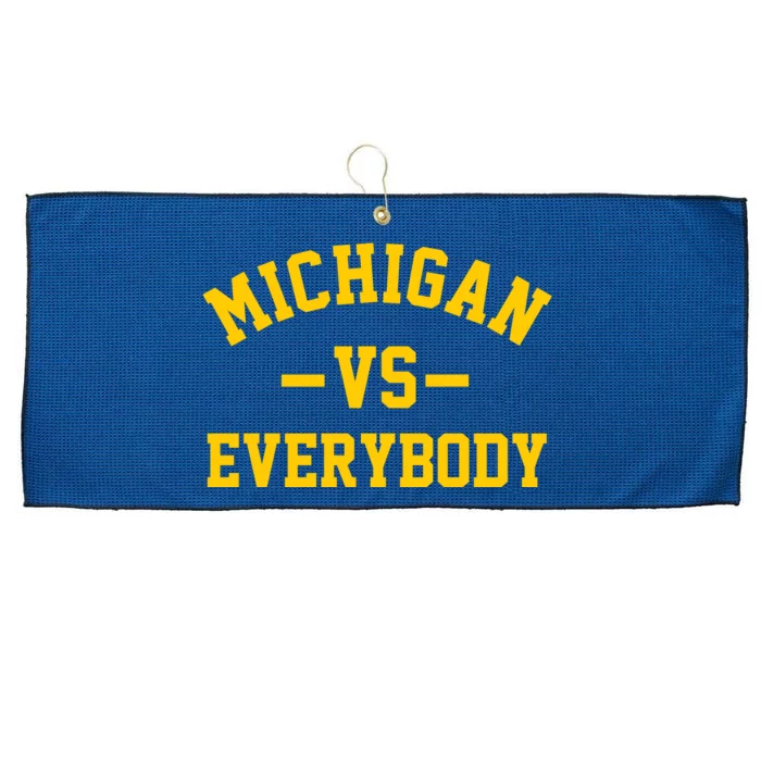 Michigan Vs Everyone Everybody Quote Large Microfiber Waffle Golf Towel