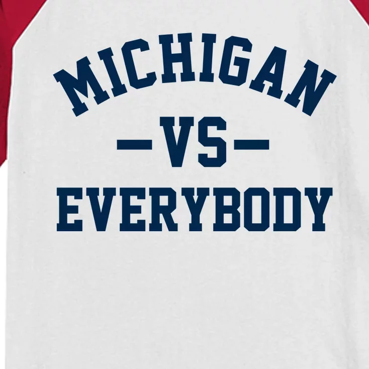 Michigan Vs Everyone Everybody Quote Kids Colorblock Raglan Jersey