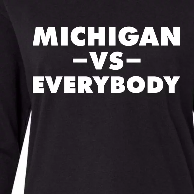 Michigan Versus Everybody Womens Cotton Relaxed Long Sleeve T-Shirt