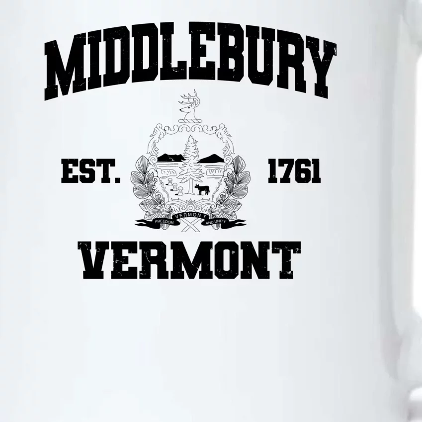 Middlebury Vermont Est 1761 Varsity Logo Black Color Changing Mug