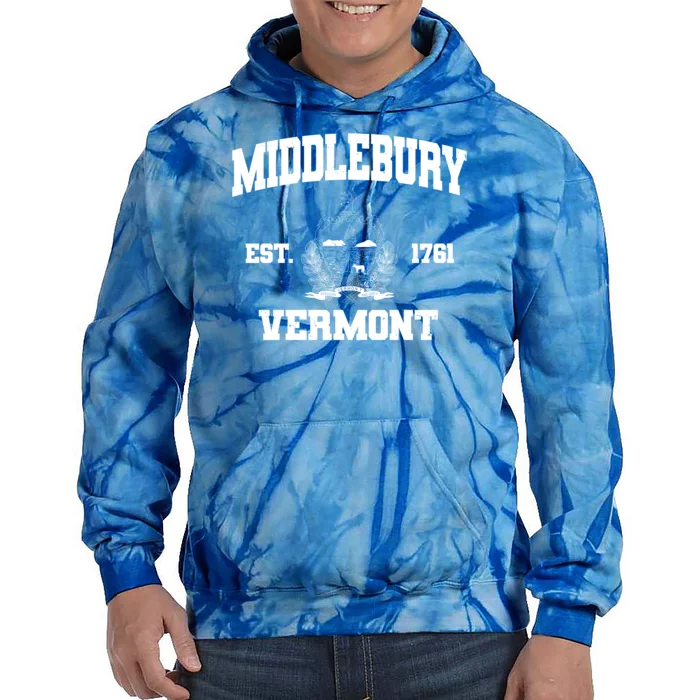 Middlebury Vermont Est 1761 Varsity Logo Tie Dye Hoodie