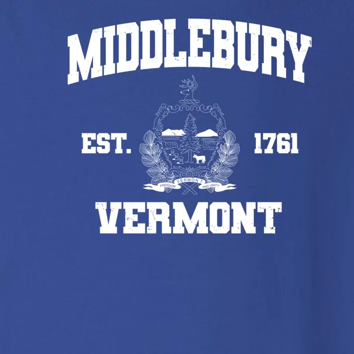 Middlebury Vermont Est 1761 Varsity Logo Toddler Long Sleeve Shirt