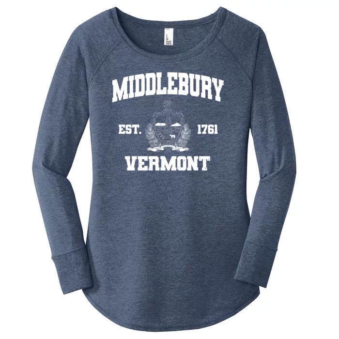 Middlebury Vermont Est 1761 Varsity Logo Women's Perfect Tri Tunic Long Sleeve Shirt