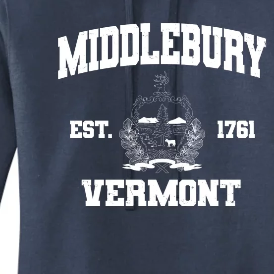 Middlebury Vermont Est 1761 Varsity Logo Women's Pullover Hoodie