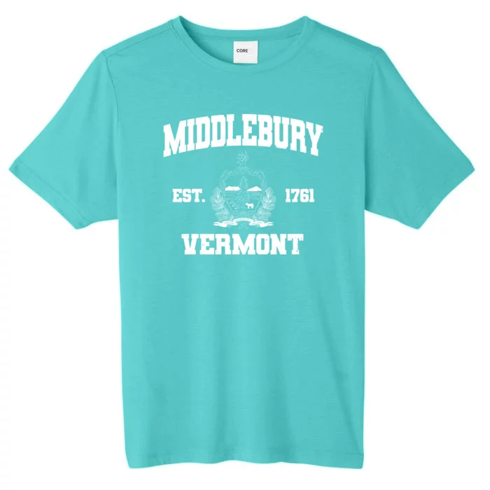 Middlebury Vermont Est 1761 Varsity Logo ChromaSoft Performance T-Shirt