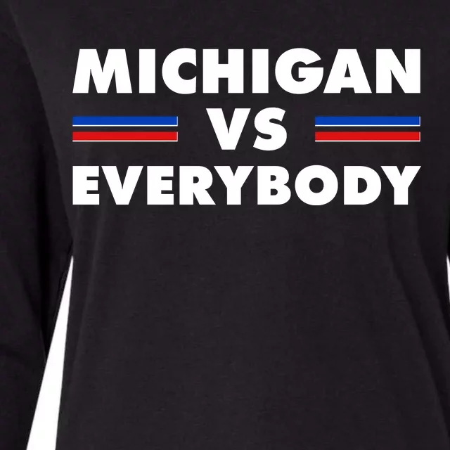 Michigan Vs Everybody Retro Womens Cotton Relaxed Long Sleeve T-Shirt