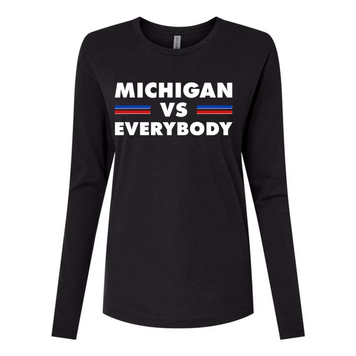 Michigan Vs Everybody Retro Womens Cotton Relaxed Long Sleeve T-Shirt