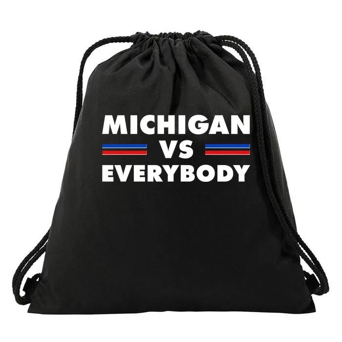 Michigan Vs Everybody Retro Drawstring Bag