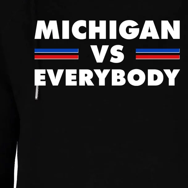 Michigan Vs Everybody Retro Womens Funnel Neck Pullover Hood