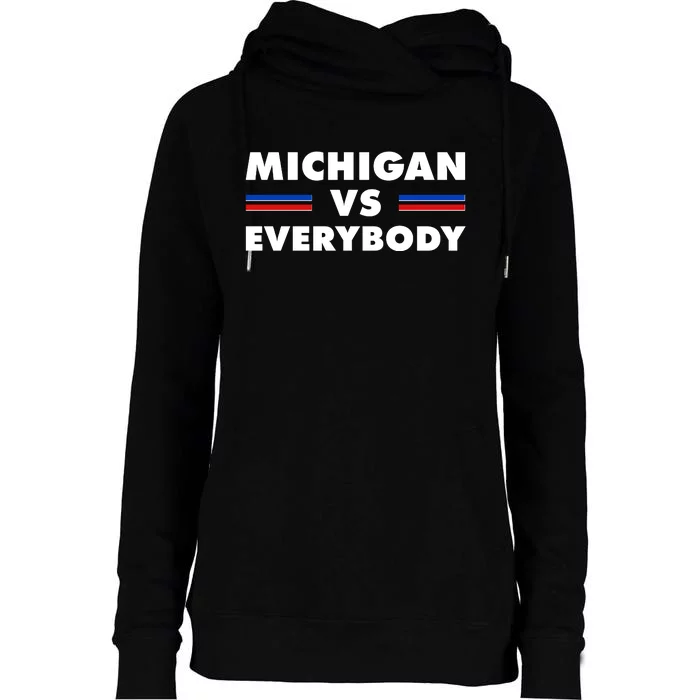 Michigan Vs Everybody Retro Womens Funnel Neck Pullover Hood