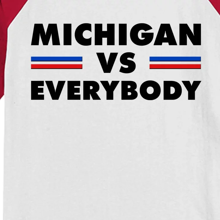 Michigan Vs Everybody Retro Kids Colorblock Raglan Jersey