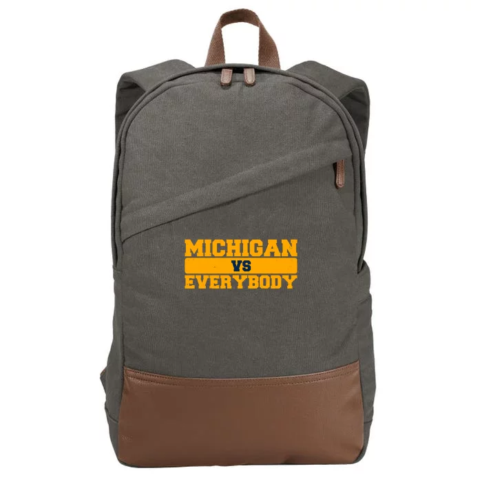 Michigan Versus Everybody Football Sports Fan Cotton Canvas Backpack