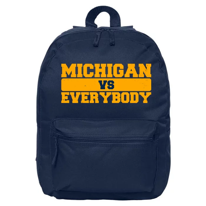 Michigan Versus Everybody Football Sports Fan 16 in Basic Backpack