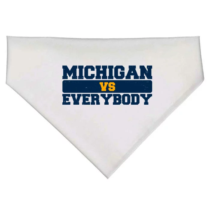 Michigan Versus Everybody Football Sports Fan USA-Made Doggie Bandana