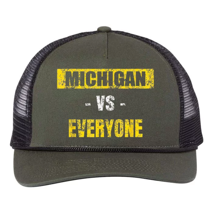 michigan vs everyone michigan revenge tour Retro Rope Trucker Hat Cap