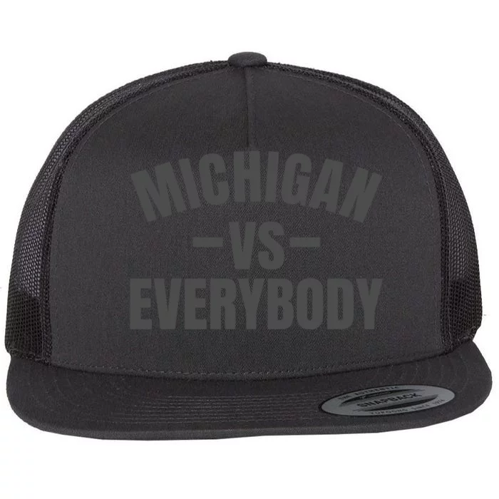 Michigan Verses Everybody Vs Graystyle Flat Bill Trucker Hat