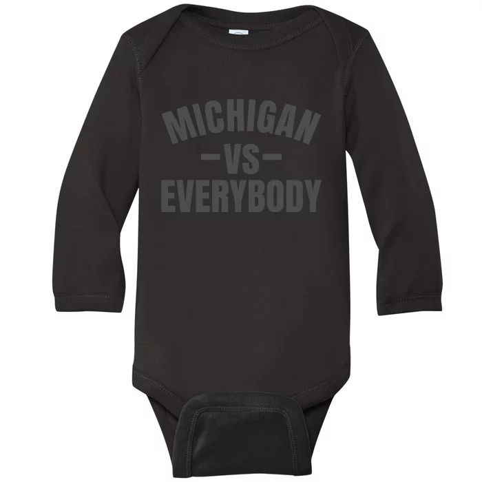 Michigan Verses Everybody Vs Graystyle Baby Long Sleeve Bodysuit