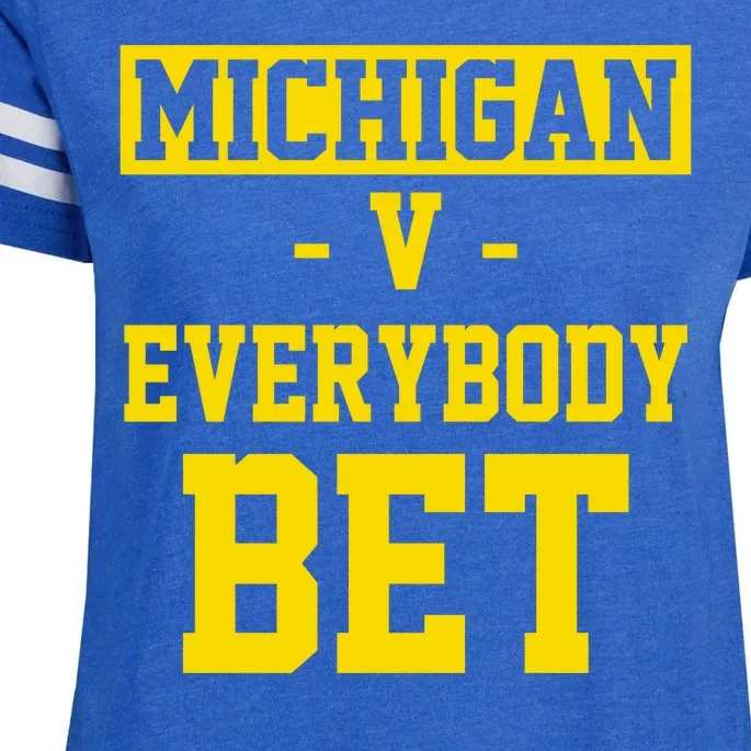 Michigan V Everybody Bet Enza Ladies Jersey Football T-Shirt