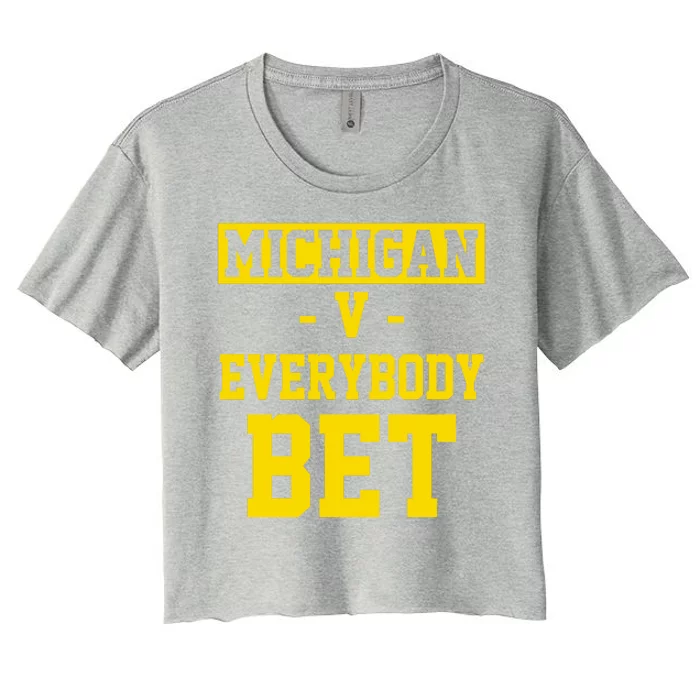 Michigan V Everybody Bet Women's Crop Top Tee