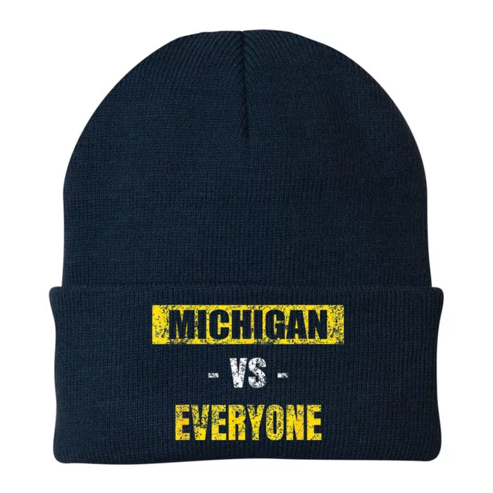 Michigan vs Everyone Everybody Knit Cap Winter Beanie