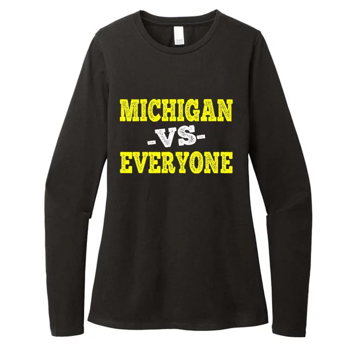 Michigan vs Everyone Vintage Womens CVC Long Sleeve Shirt