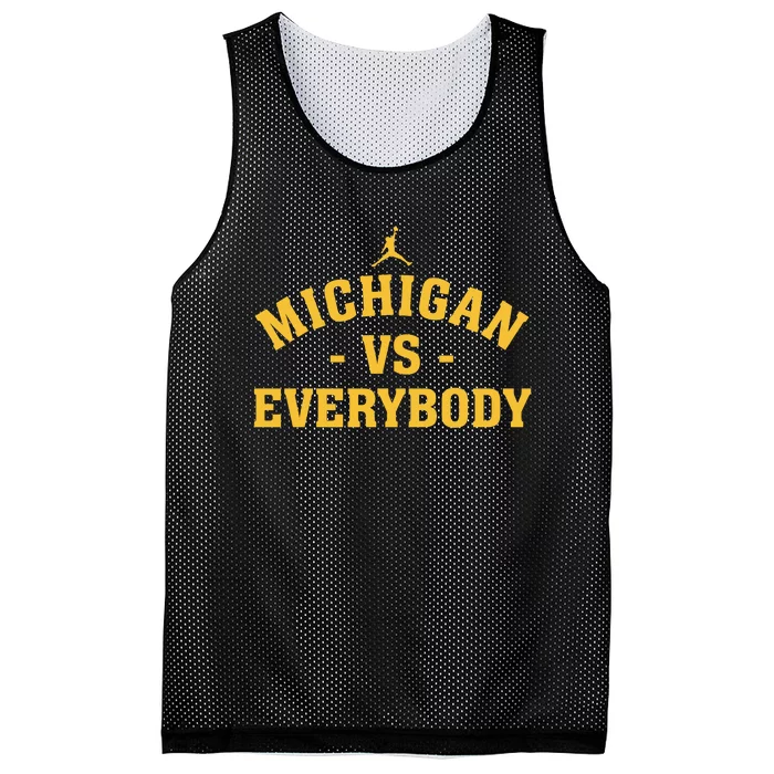 Michigan_ Vs Everyone Everybody Quote Funny Mesh Reversible Basketball Jersey Tank