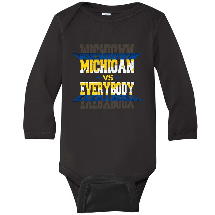 Michigan Vs. Everyone Baby Long Sleeve Bodysuit