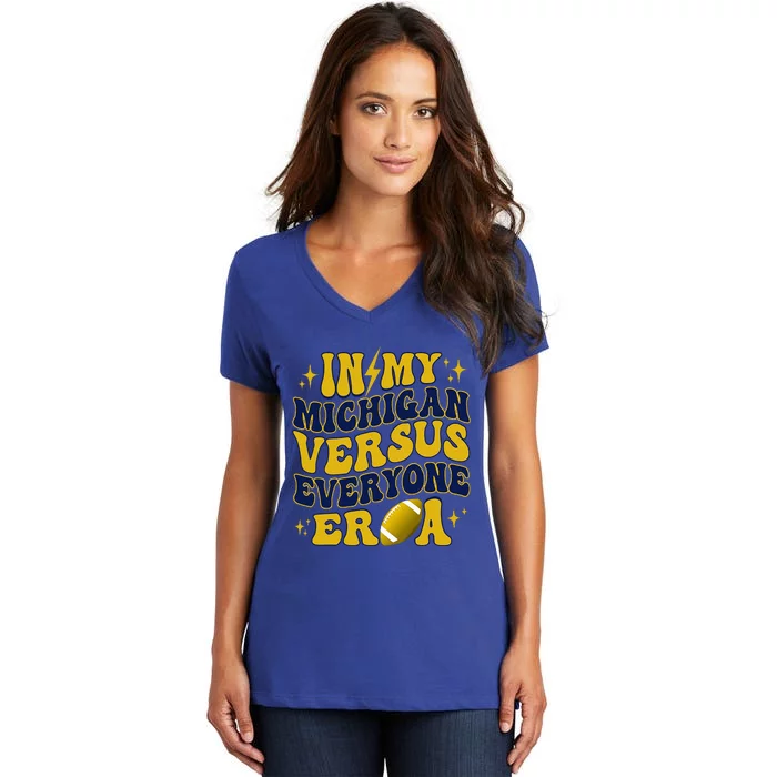 Michigan vs Everyone Everybody World Women's V-Neck T-Shirt