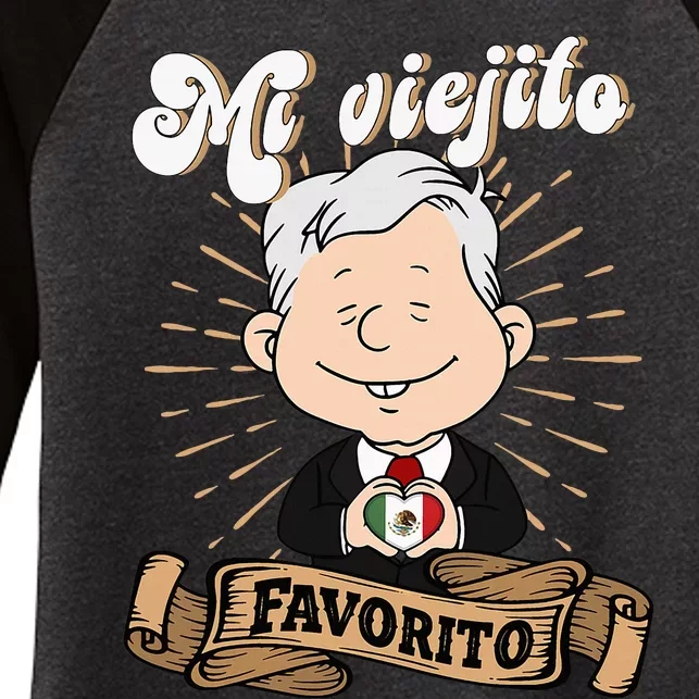 Mi Viejito Favorito. Amlover Mexican President Women's Tri-Blend 3/4-Sleeve Raglan Shirt