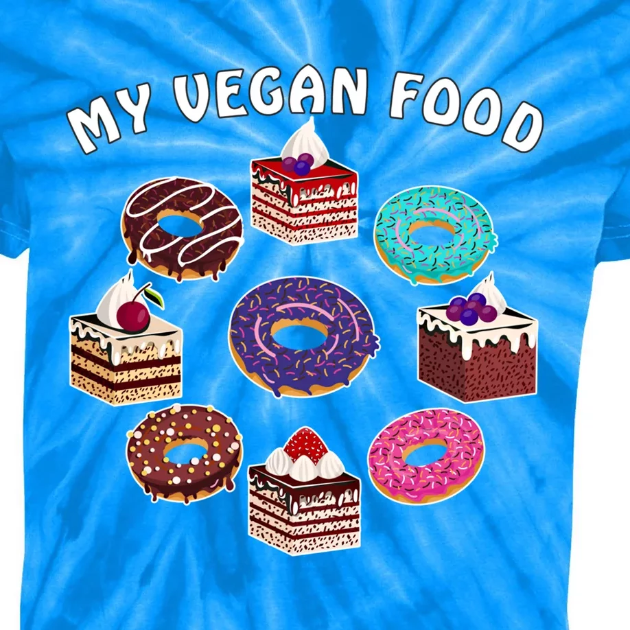 My Vegan Food Cake Muffin Pastry Sweet Doughnuts Great Gift Kids Tie-Dye T-Shirt