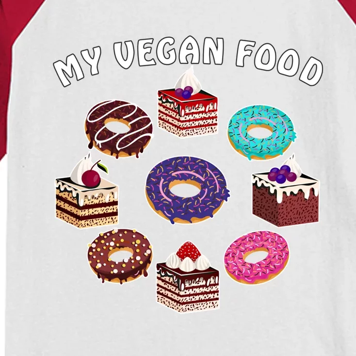 My Vegan Food Cake Muffin Pastry Sweet Doughnuts Great Gift Kids Colorblock Raglan Jersey