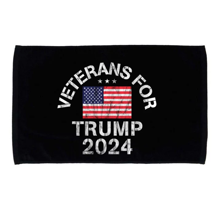 Military Veterans For Trump 2024 Meaningful Gift Microfiber Hand Towel