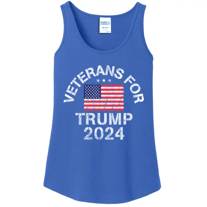 Military Veterans For Trump 2024 Meaningful Gift Ladies Essential Tank