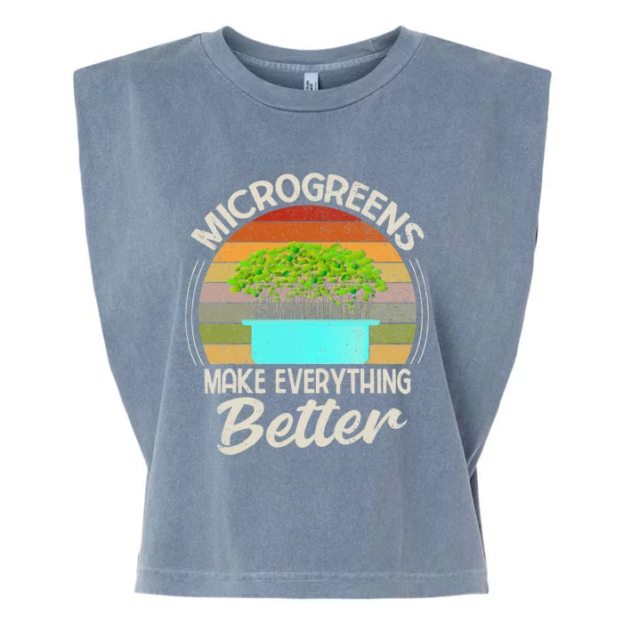 Microgreens Vegan Funny Microgreen Farmer Gardening Garment-Dyed Women's Muscle Tee