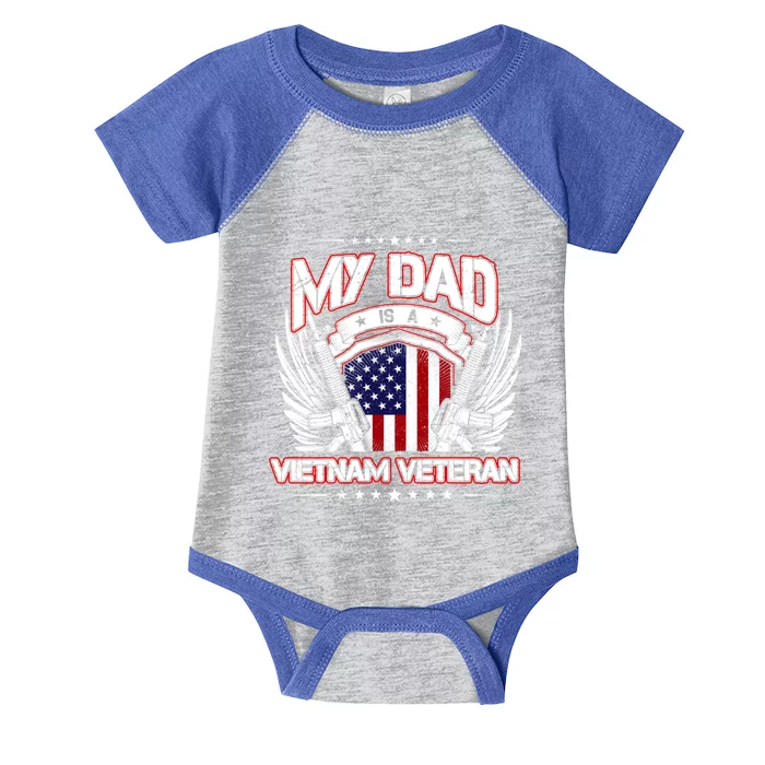 Military Vetarans Gift Tee My Dad Is A Vietnam Veteran Gift Infant Baby Jersey Bodysuit