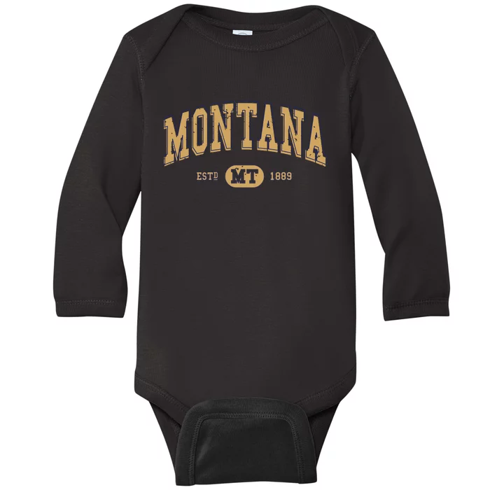 Montana Varsitystyle Graphic Baby Long Sleeve Bodysuit