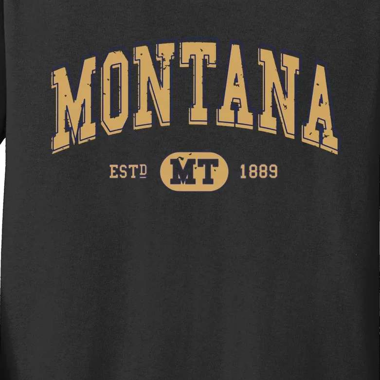 Montana Varsitystyle Graphic Kids Long Sleeve Shirt