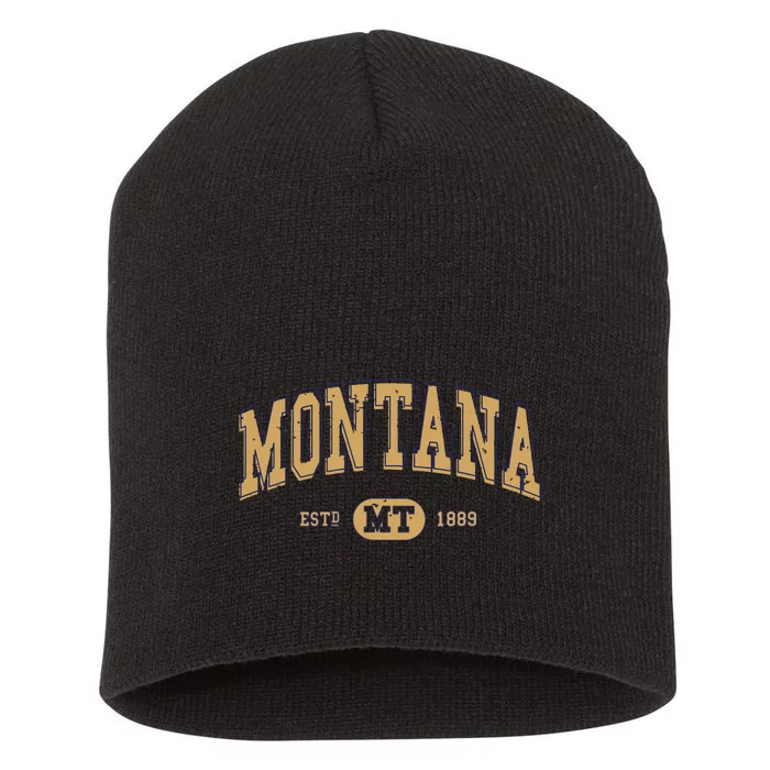 Montana Varsitystyle Graphic Short Acrylic Beanie