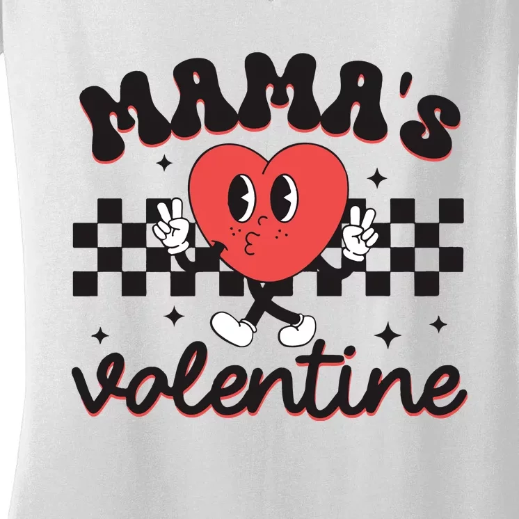 Mamas Valentine Groovy Women's V-Neck T-Shirt