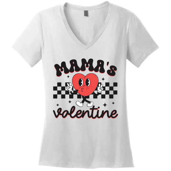 Mamas Valentine Groovy Women's V-Neck T-Shirt