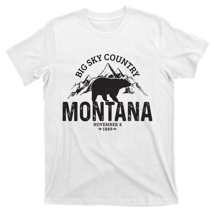 Montana Vintage Grizzly Bear Camping Hiking Souvenir Gift T-Shirt