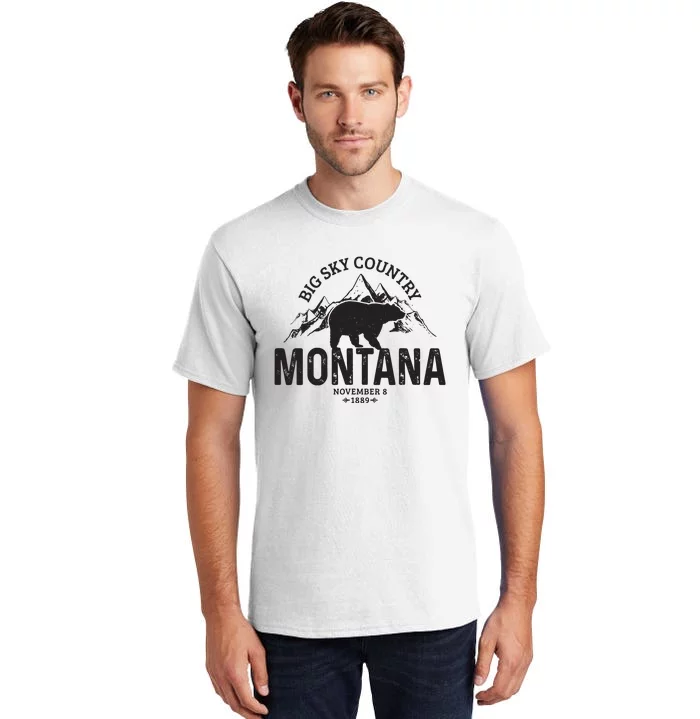 Montana Vintage Grizzly Bear Camping Hiking Souvenir Gift Tall T-Shirt