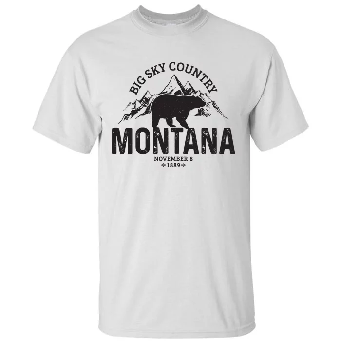 Montana Vintage Grizzly Bear Camping Hiking Souvenir Gift Tall T-Shirt