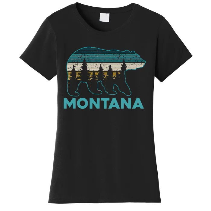 Montana Vintage Grizzly Bear Nature Hiking Souvenir Gift Women's T-Shirt