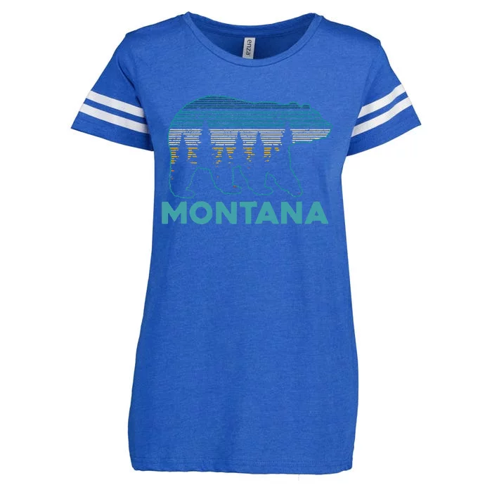 Montana Vintage Grizzly Bear Nature Hiking Souvenir Gift Enza Ladies Jersey Football T-Shirt