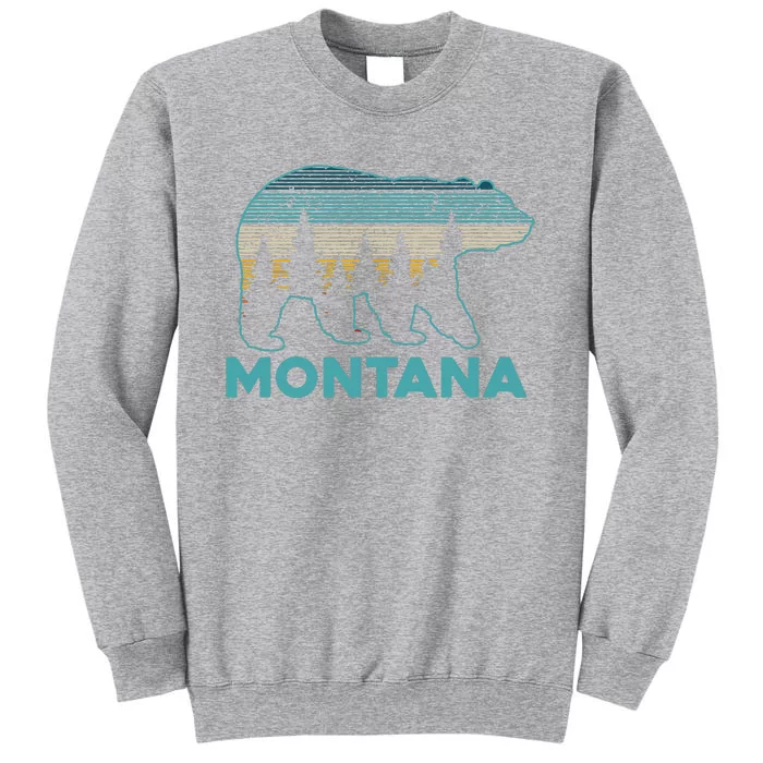 Montana Vintage Grizzly Bear Nature Hiking Souvenir Gift Tall Sweatshirt