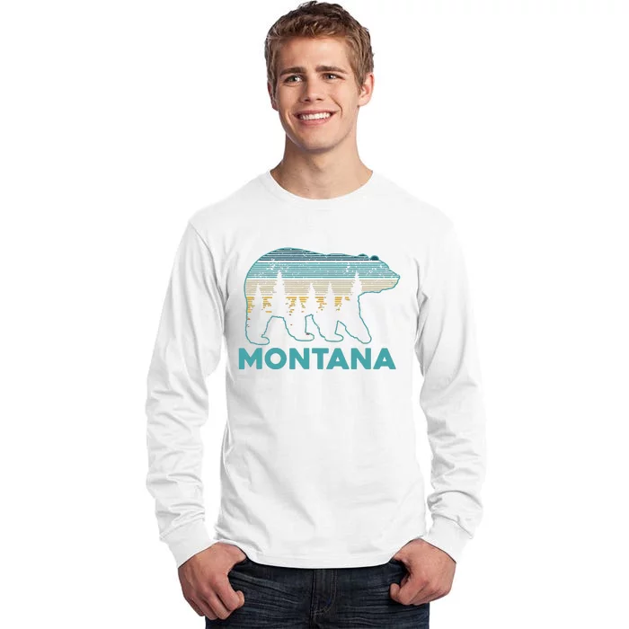 Montana Vintage Grizzly Bear Nature Hiking Souvenir Gift Tall Long Sleeve T-Shirt