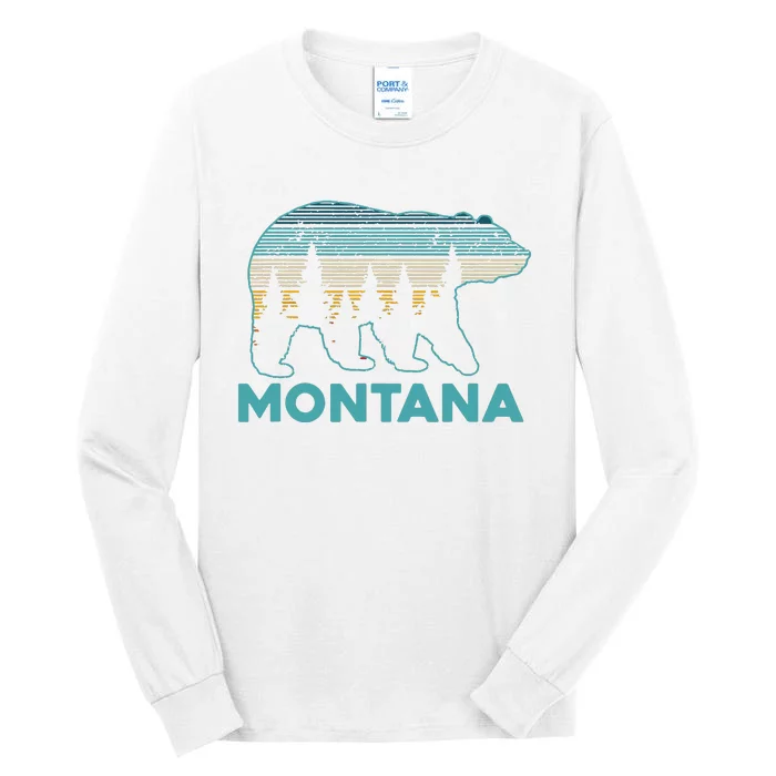 Montana Vintage Grizzly Bear Nature Hiking Souvenir Gift Tall Long Sleeve T-Shirt