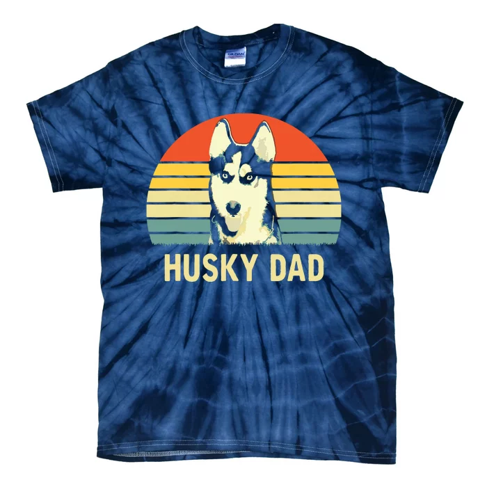 Men Vintage Husky Dad Fathers Day Gifts For Dog Lover Tie-Dye T-Shirt